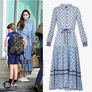 Me+Em Geometric print midi dress